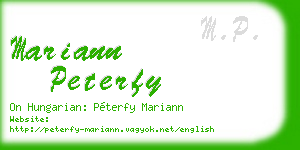 mariann peterfy business card